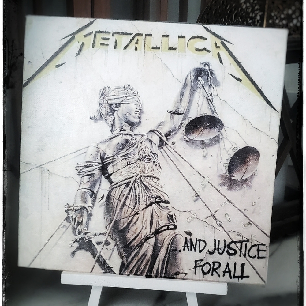 custom Metallica 8x8 inches printed canvas with easel